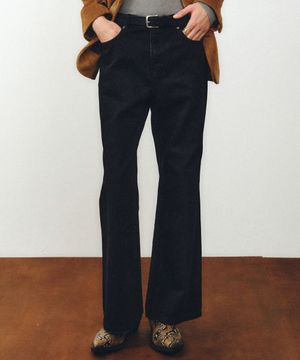 디스트로이드 플레어 데님 팬츠 (블랙)