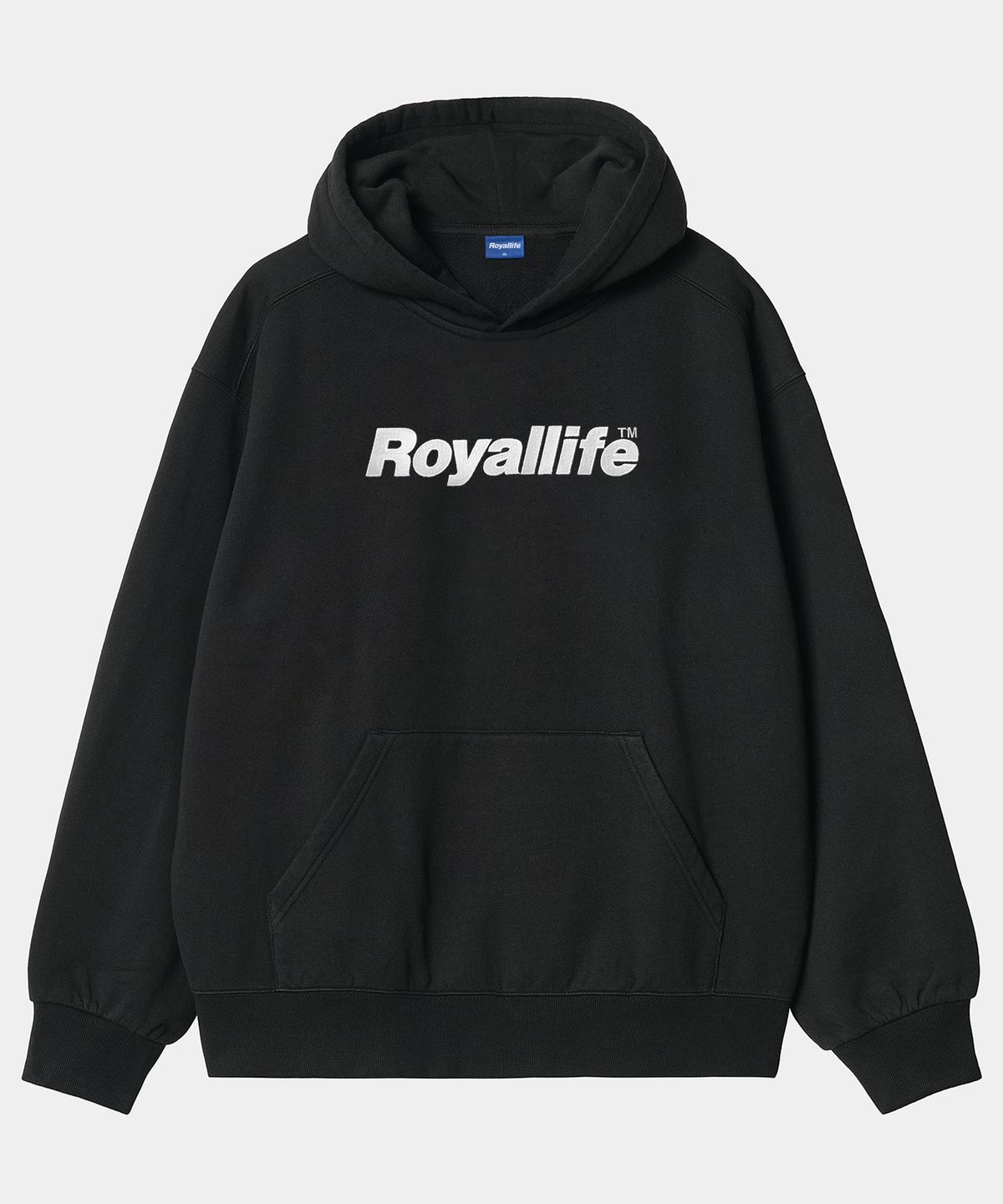 로얄라이프(ROYALLIFE) RLPH3001 OG 자수 로고 기모 후드티 - 블랙