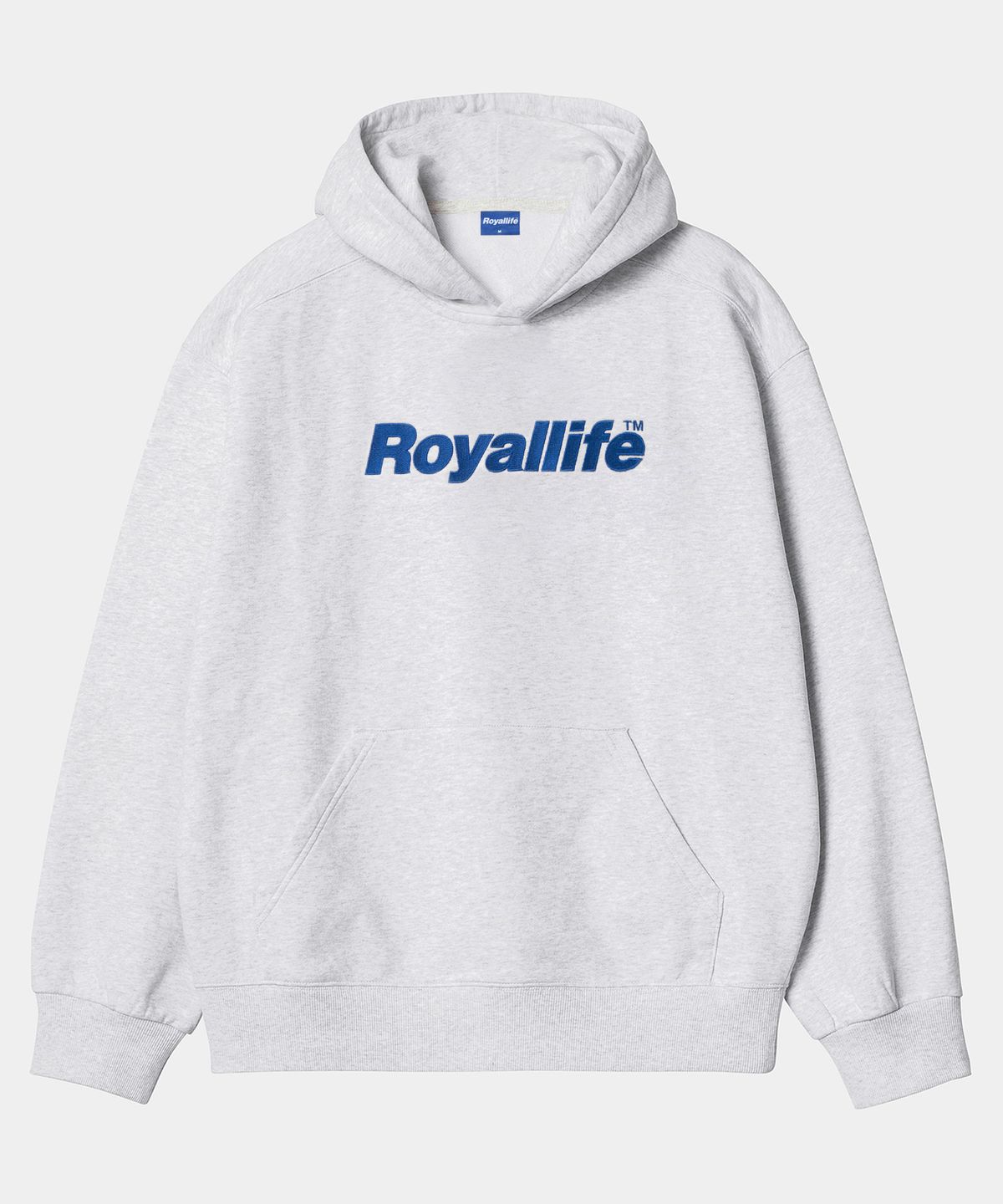 로얄라이프(ROYALLIFE) RLPH3001 OG 자수 로고 기모 후드티 - 애쉬그레이