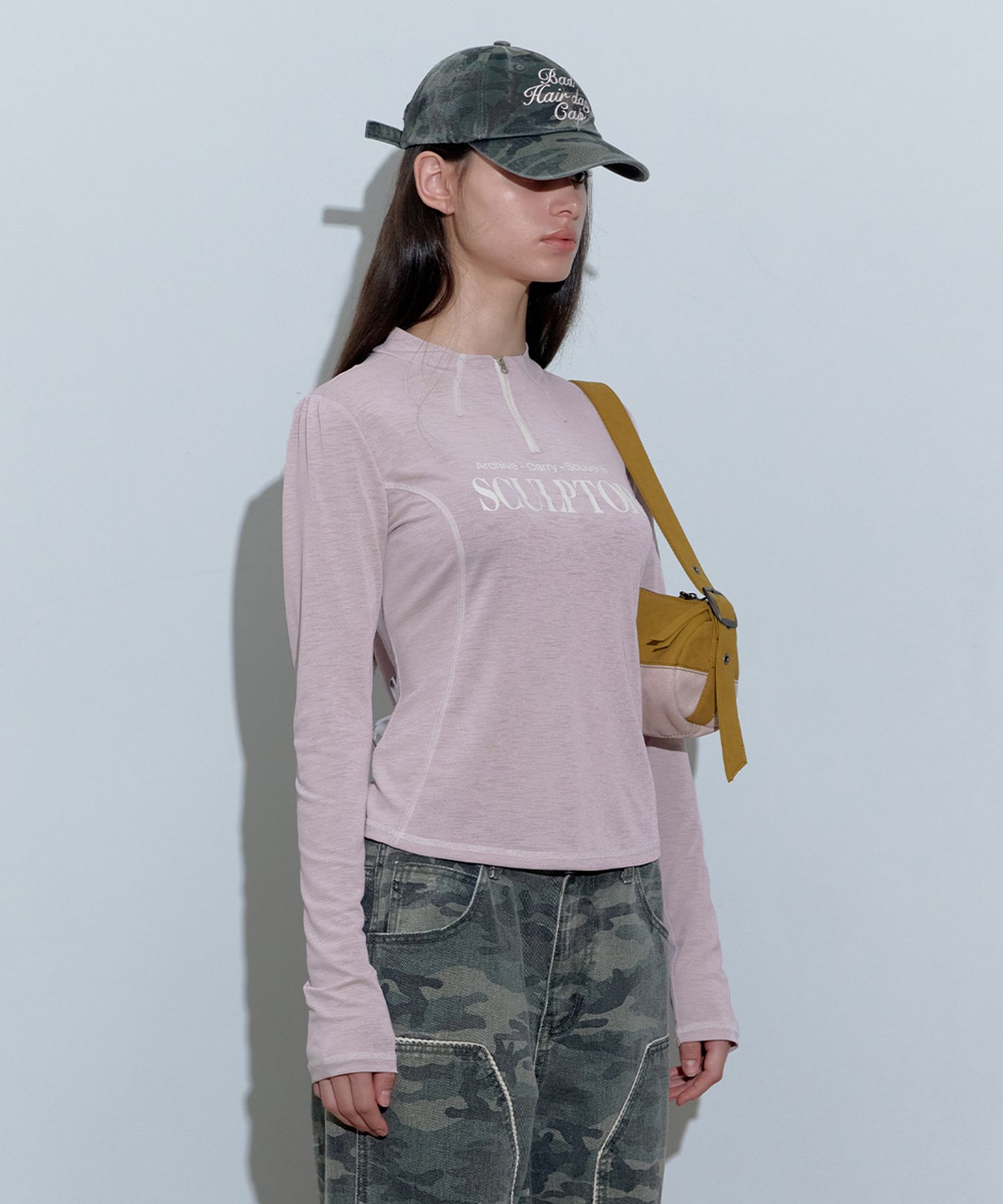 トップス SCULPTOR Shirring Zip-Up Jersey SUN SHIELD SILKY TECH NYLON QUARTER ZIP PULLOVER | WOMEN'S
