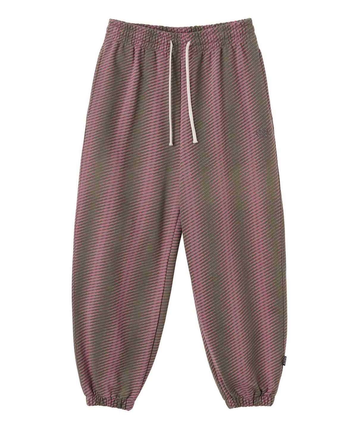 스컬프터(SCULPTOR) Irregular Stripe Jogger Pants Berry/Khaki