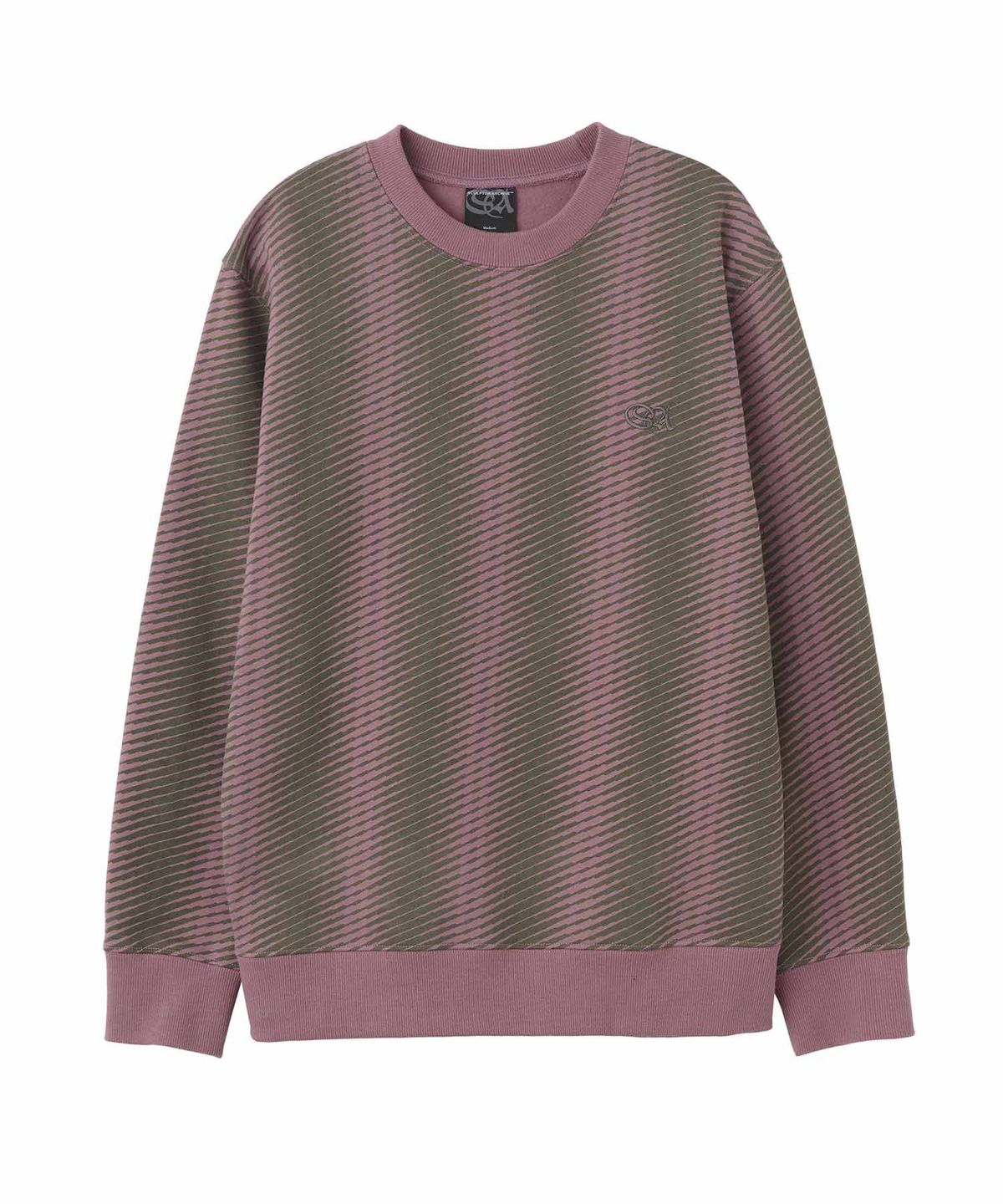 스컬프터(SCULPTOR) Irregular Stripe Sweatshirt Berry/Khaki