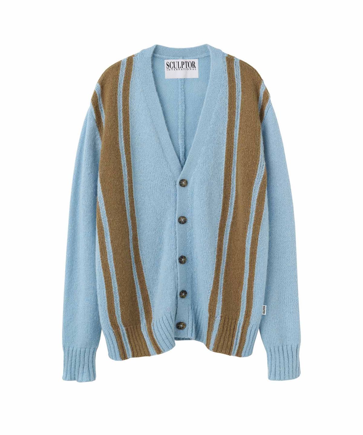 스컬프터(SCULPTOR) Mohair Stripe Cardigan Sky Blue