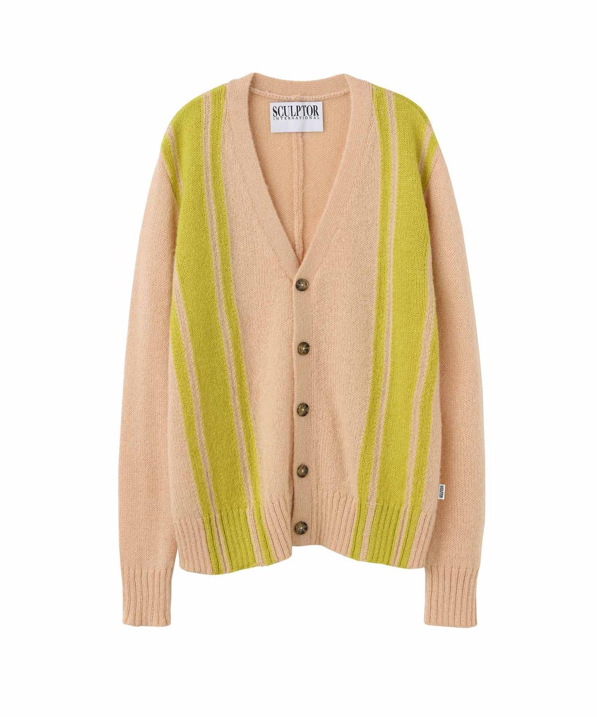 스컬프터(SCULPTOR) Mohair Stripe Cardigan Indie Pink
