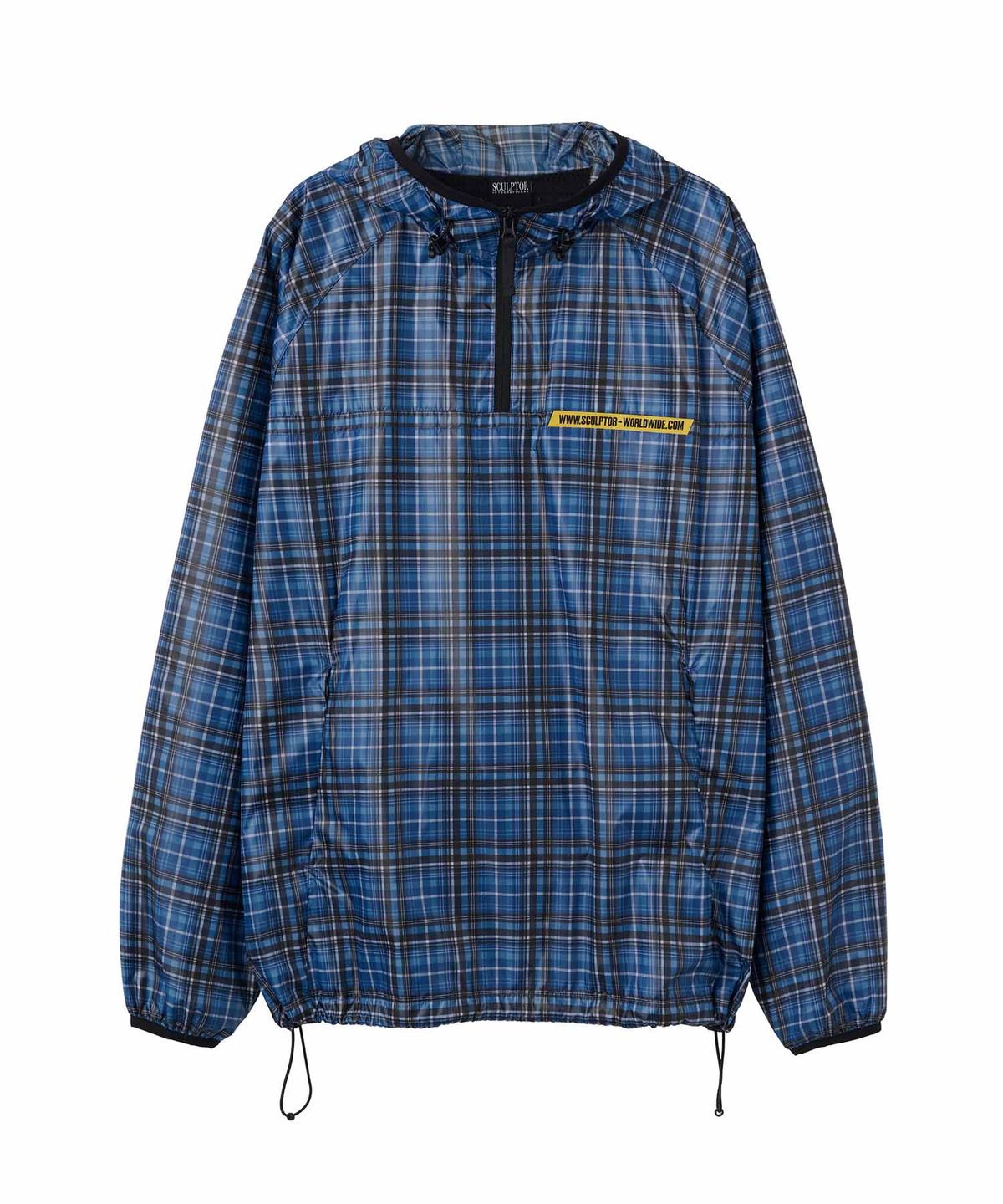 스컬프터(SCULPTOR) Glossy Patterned Anorak Pullover Blue