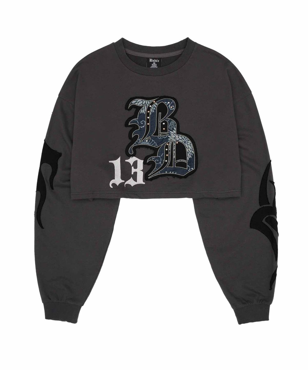 배디(BADEE) Old English Sweatshirt Charcoal