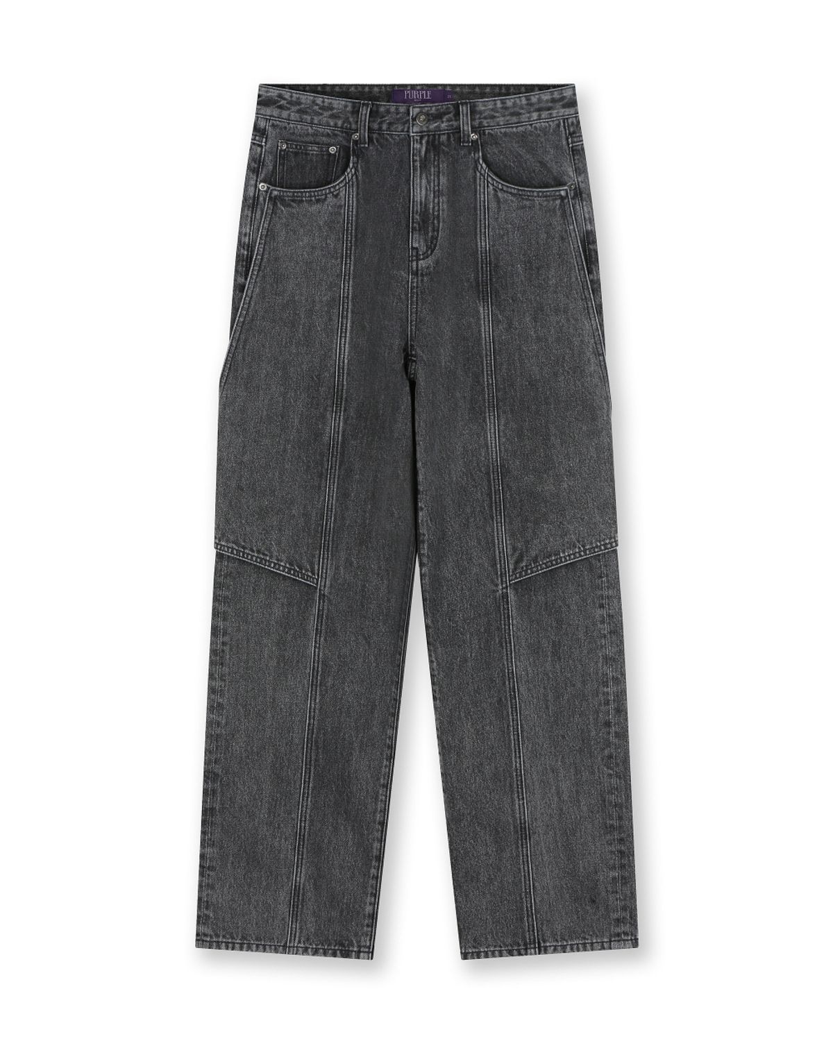 비슬로우(BESLOW) BIG FRONT PANELS JEANS FADE BLACK
