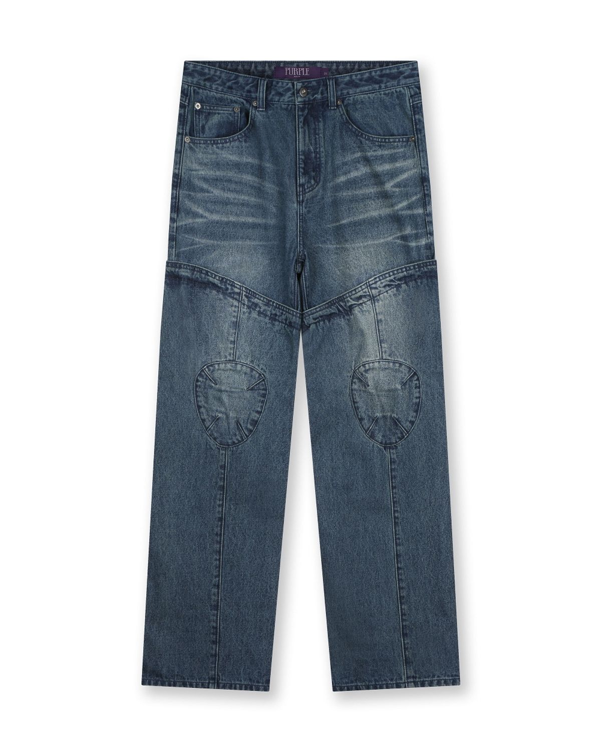 비슬로우(BESLOW) MOTOCYCLE WASHED DENIM PANTS VINTAGE BLUE