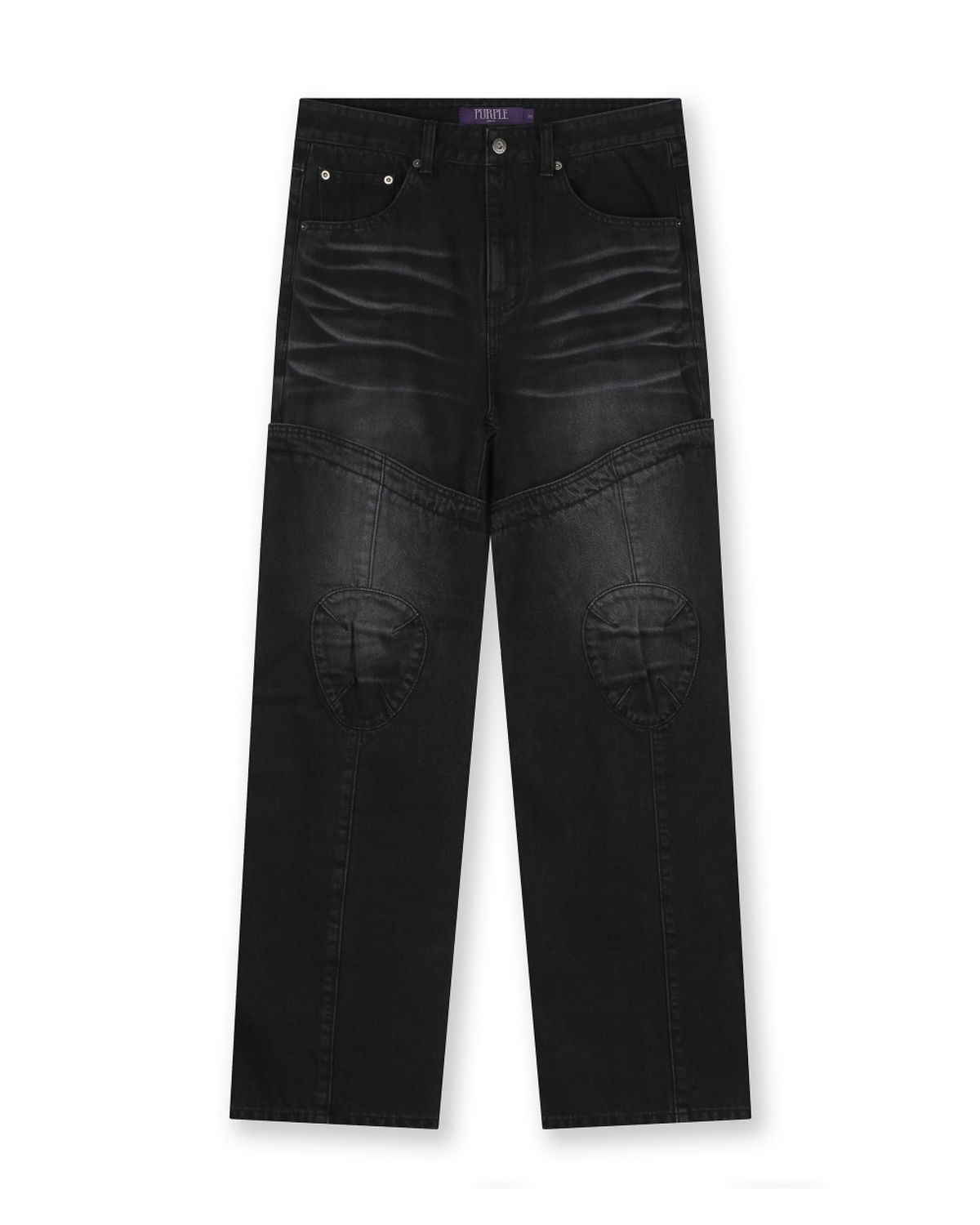 비슬로우(BESLOW) MOTOCYCLE WASHED DENIM PANTS FADE BLACK