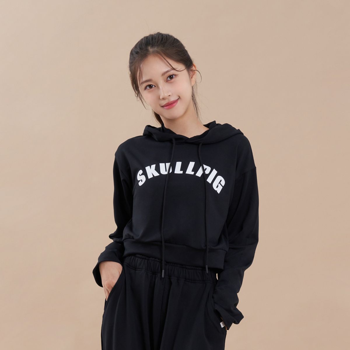 스컬피그(SKULLPIG) [SWH23036-01] 스무디 스웻 후드 블랙