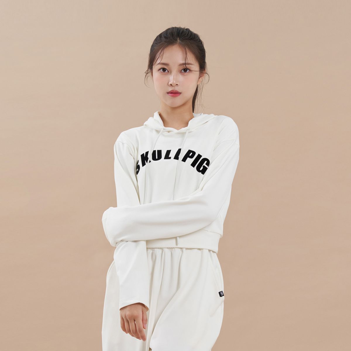 스컬피그(SKULLPIG) [SWH23036-02] 스무디 스웻 후드 크림아이보리