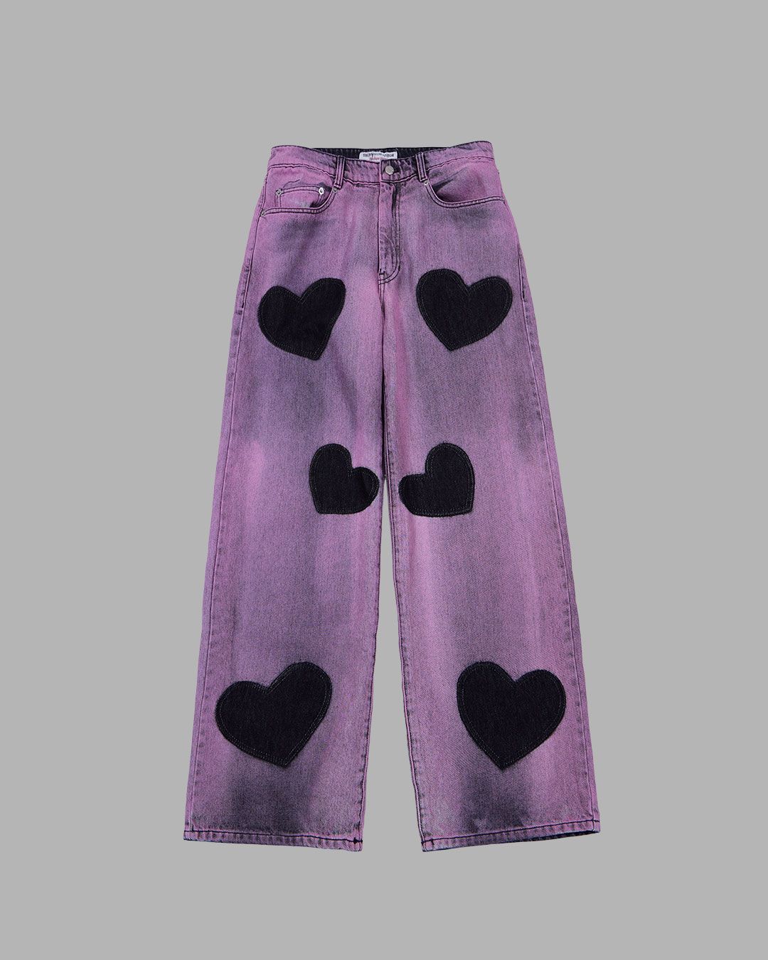 MUSINSA | THE MUSEUM VISITOR HEART BLEACHED DENIM PANTS - PINK