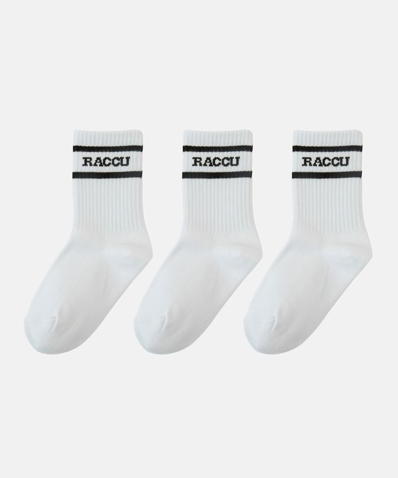 [3 PACK] 라쿠 스케이드 삭스 (화이트)