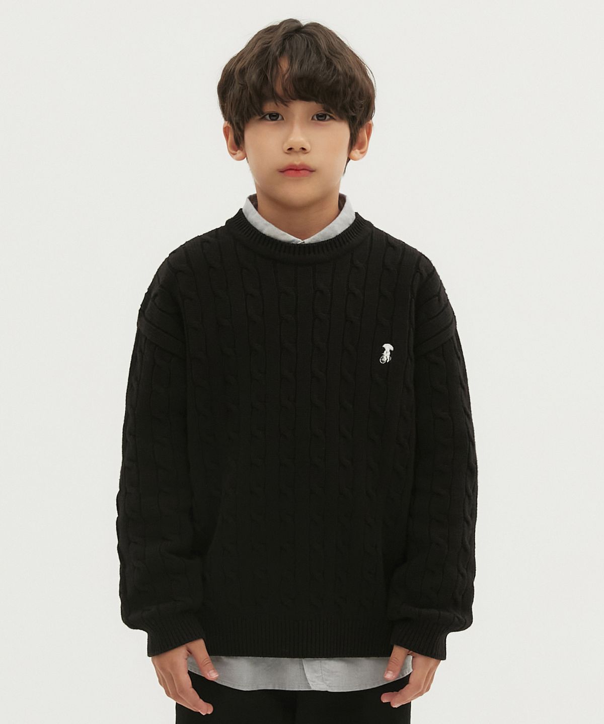 테이크이지 키즈(TAKEASY KIDS) 솔리드 케이블 오버니트(블랙)