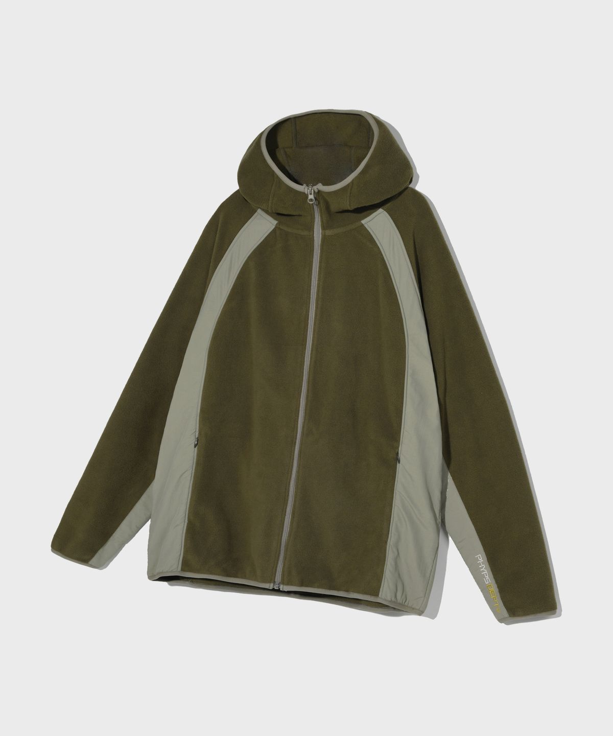 피지컬 디파트먼트(PHYSICAL DEPARTMENT) NYLON MIXED FLEECE HOODIE ZIP UP KHAKI
