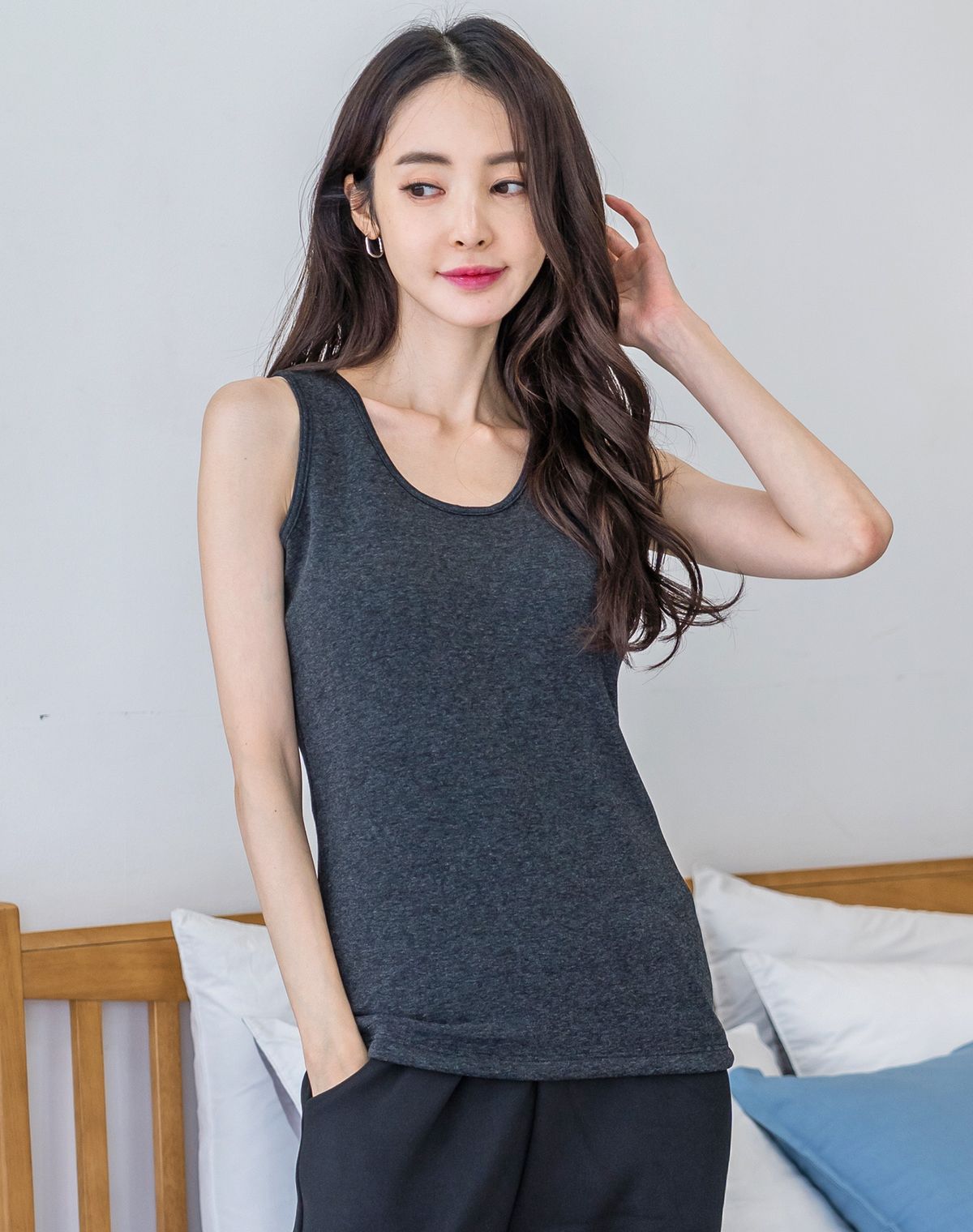 에이원(AONE) 여성 융 양모 민소매 나시 런닝 (77153)