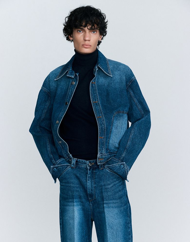 TRIANGLE TRUCKER JACKET (DARK BLUE)