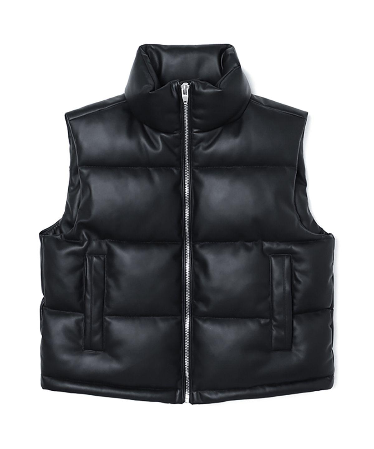 애드호크(ADHOC) 남여공용 인조 가죽 패딩 베스트 (BLACK) (HZAVE80-39)