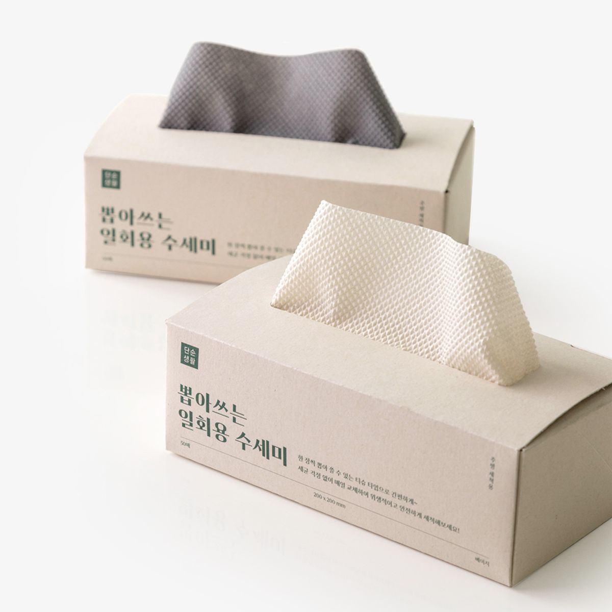 단순생활(DANSOON) 뽑아쓰는 일회용 수세미 50매 2개
