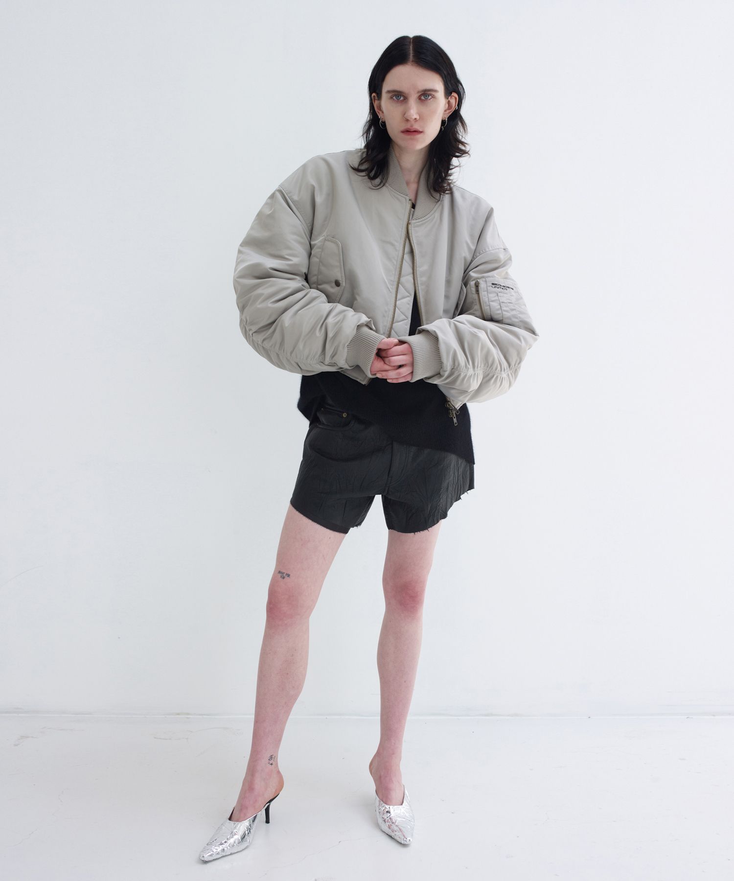 MUSINSA | s/e/o CROPPED MA-1 BOMBER JACKET_LIGHTGRAY