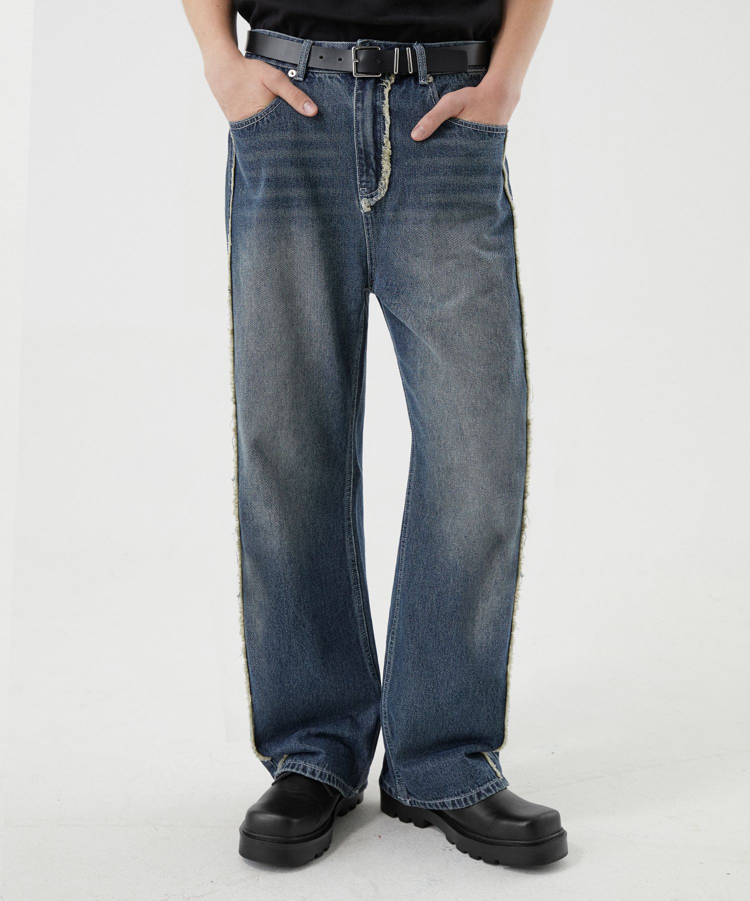 ★MUSINSA STANDARD★ Garment Dyed Wide Denim Pants Sage Grey MUSINSA | GLW Easy Wide Denim Pants Gray
