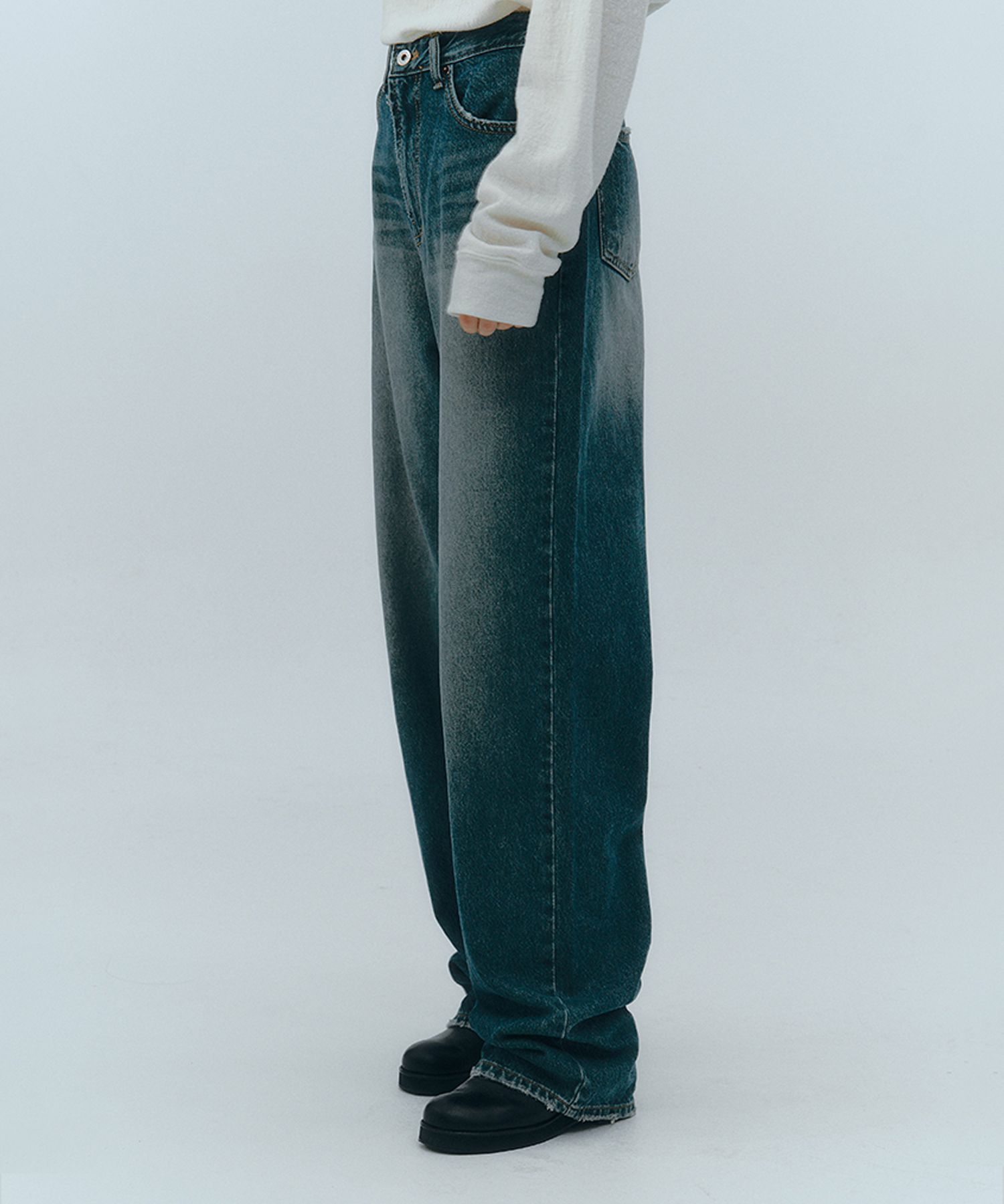 love is denim 緑 S MUSINSA | LOVE US U Green Cast Denim Pants (green blue)