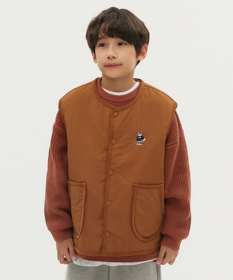 라쿠 패딩 오버 베스트(브라운)