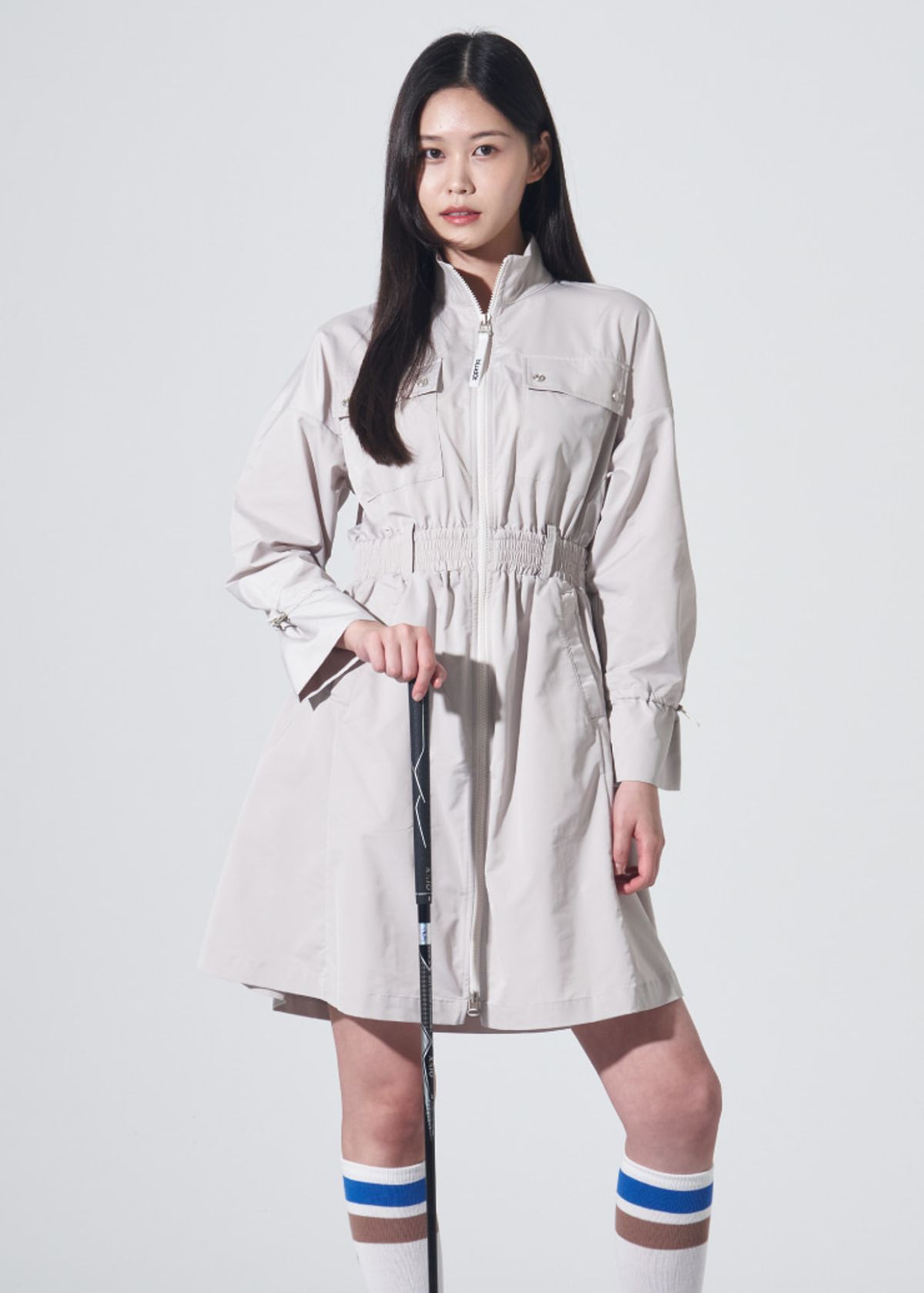 블루닷(BLUDOT) 포켓 포인트 아우터형 원피스_BG