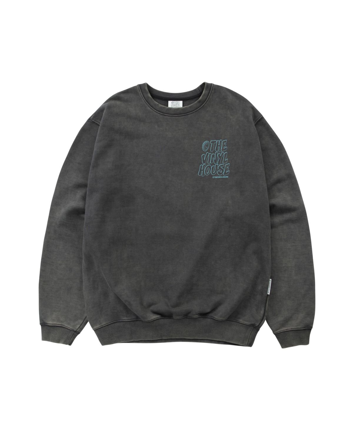 더바이닐하우스(THEVINYLHOUSE) BLEACH LOGO SWEATSHIRTS CHARCOAL (VH2DFUM447A)