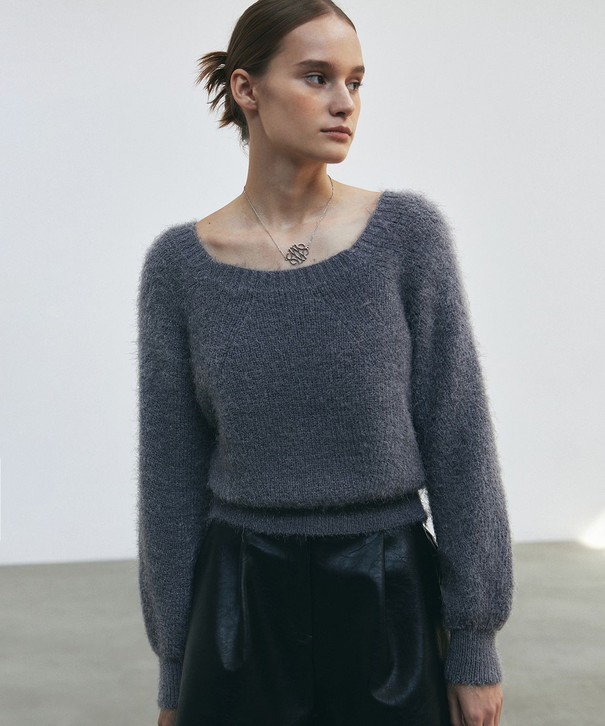 닉앤니콜(NICK&NICOLE) ANGORA PULLOVER KNIT_GRAY