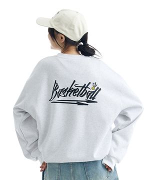 바스켓볼 아크 빅 로고 맨투맨 라이트그레이