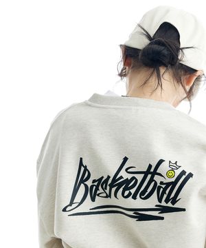 바스켓볼 아크 빅 로고 맨투맨 오트밀