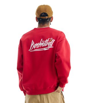 바스켓볼 아크 빅 로고 맨투맨 레드