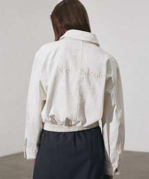 NICOLE WASHED DENIM BLOUSON_CREAM