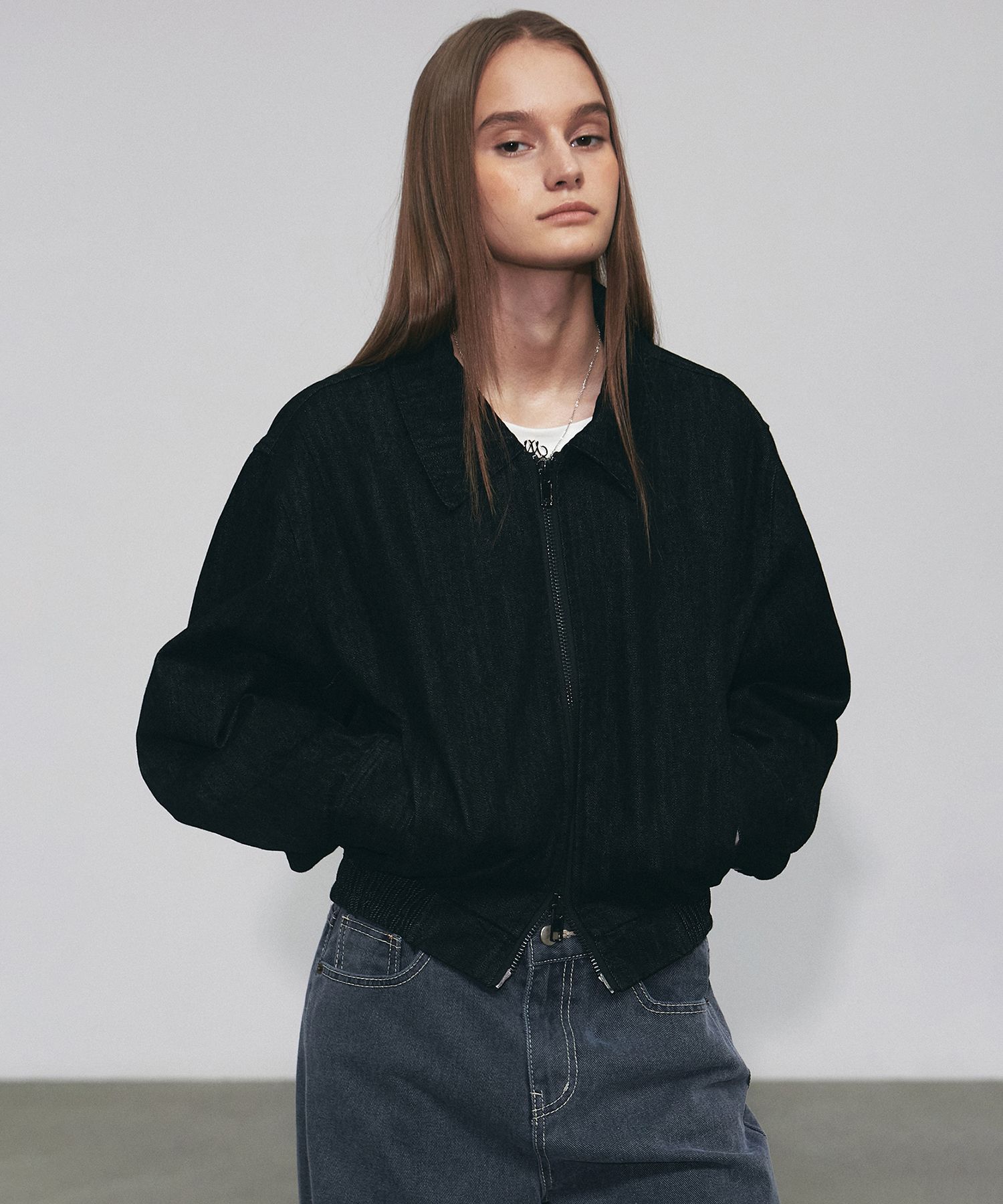 ☆人気☆【NICK&NICOLE】☆NICOLE WASHED DENIM BLOUSO.N☆ MUSINSA公式 | NICK&NICOLE NICOLE WASHED DENIM BLOUSON_BLACK