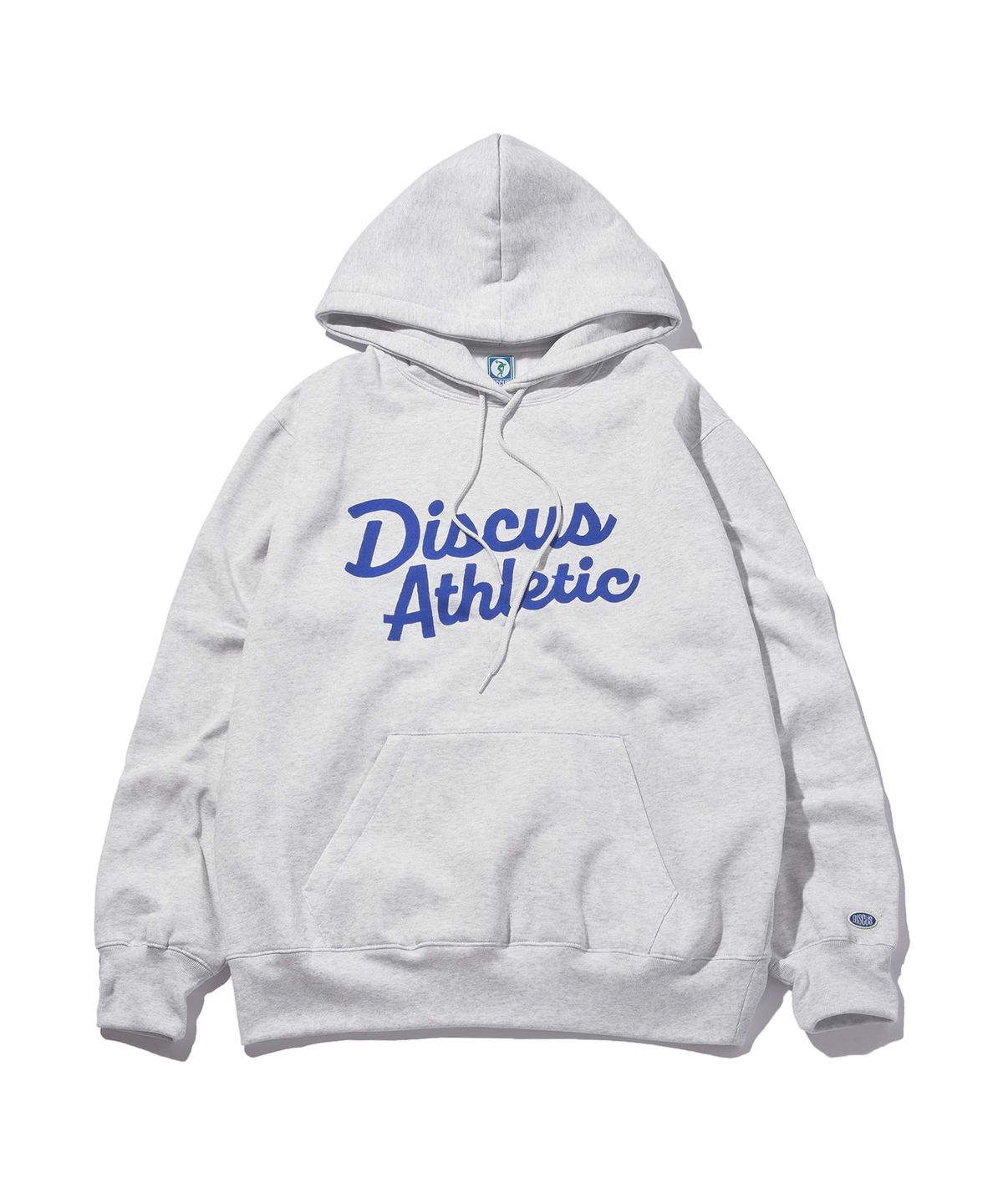 디스커스 애슬레틱(DISCUS ATHLETIC) 기모 레귤러 핏 컬시브 후디 멜란지 그레이