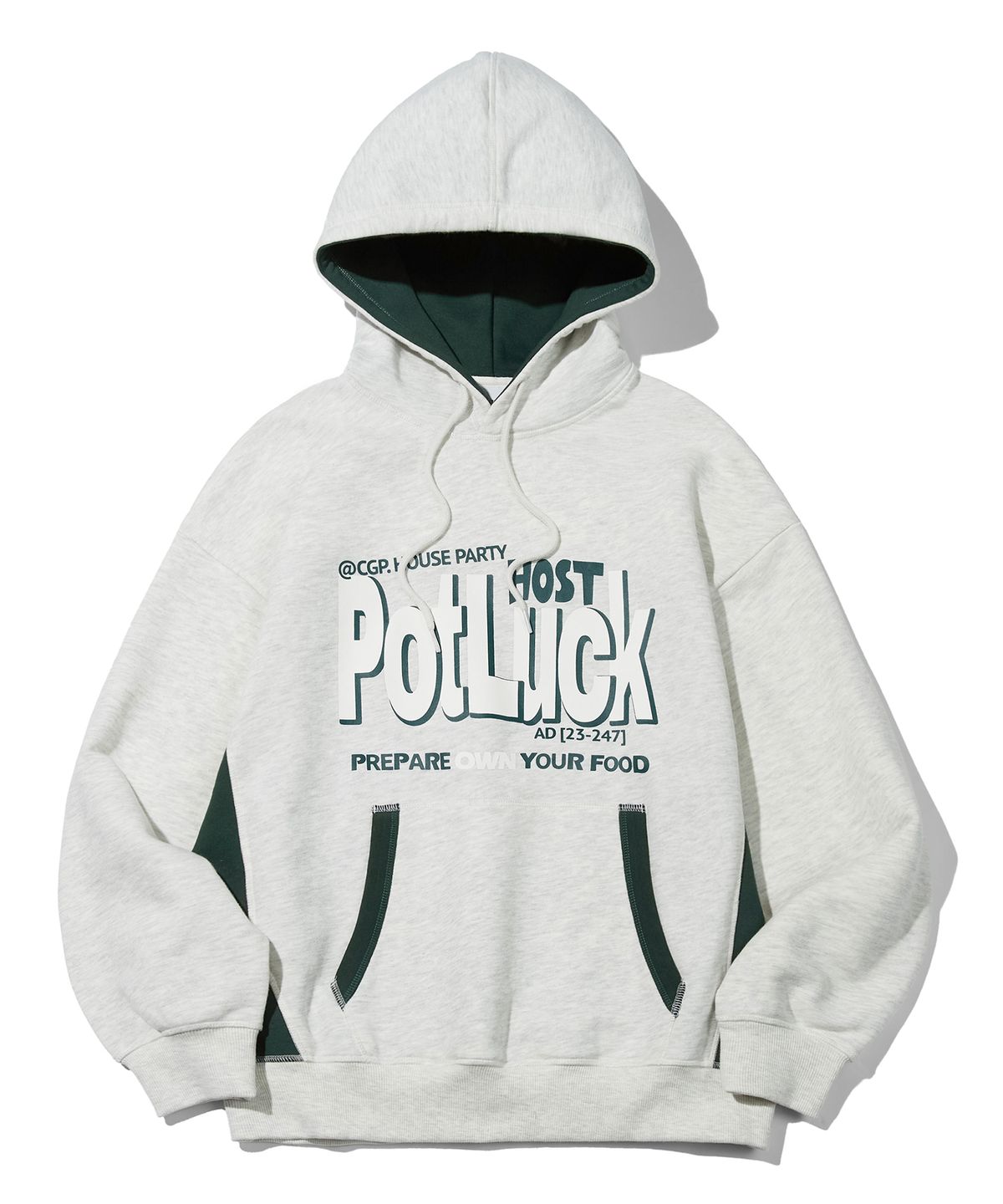 코드그라피(CGP) POT LUCK 컬러 배색 후디_오트밀