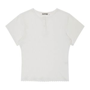 Rice cake lace short sleeve t
