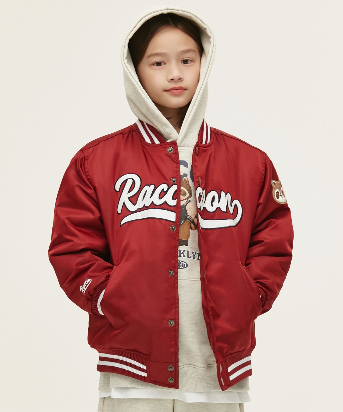 테이크이지 키즈(TAKEASY KIDS) 라쿠 베이스볼 오버자켓(와인)