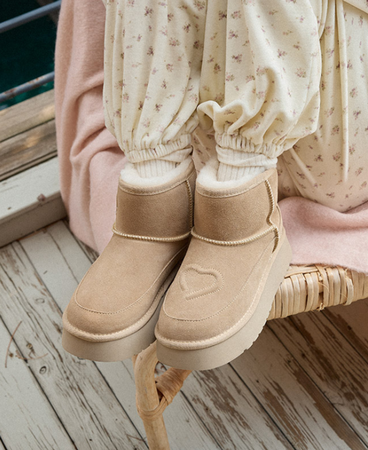 마크모크(MAC MOC) Ador 5color 소가죽 양털퍼 방한 어그부츠 5cm