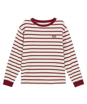 스트라이프 와펜 롱 슬리브 [레드]