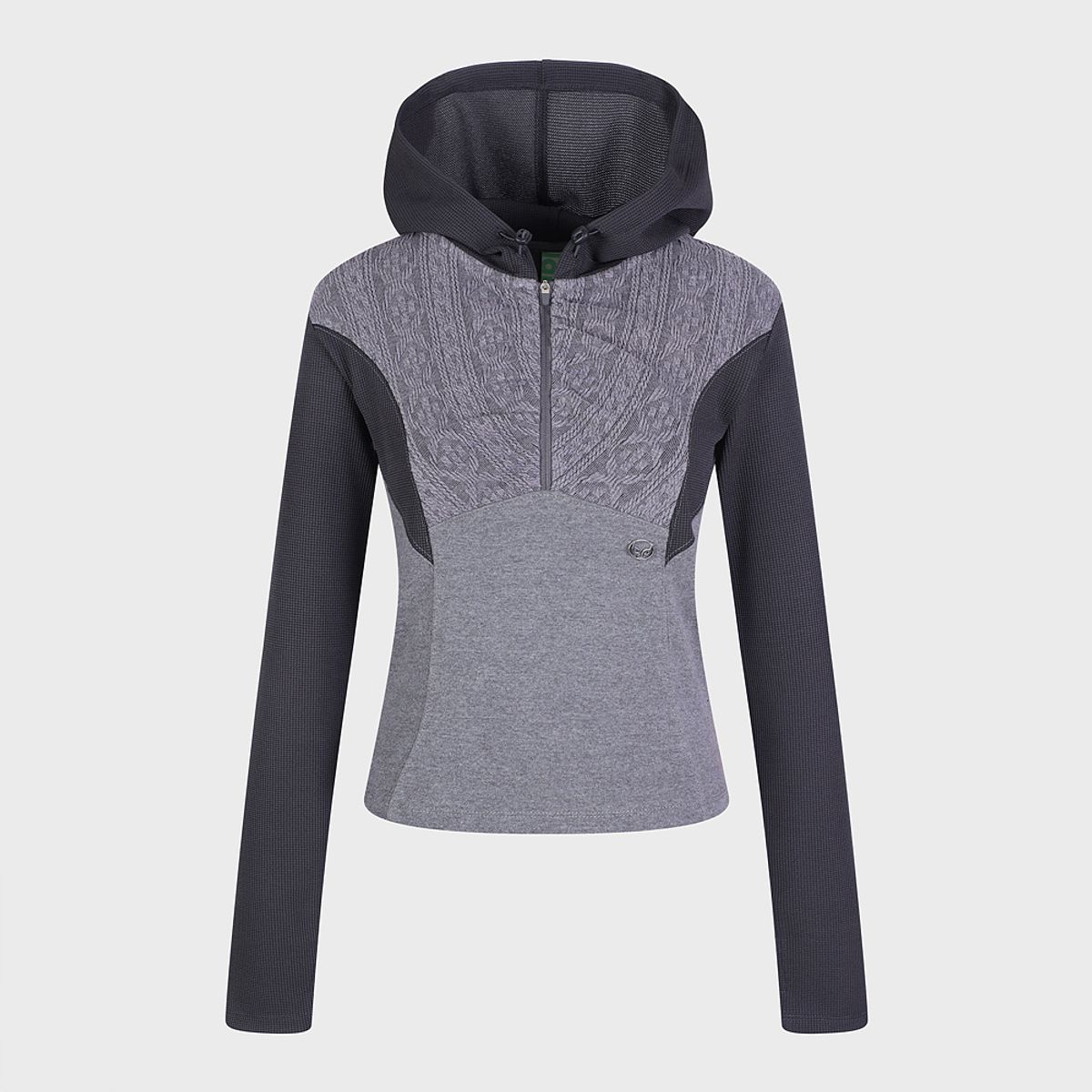 라라폭스(LALAFOX) MESH BLOCK HOODED T-SHIRT BLACK BP3CL007