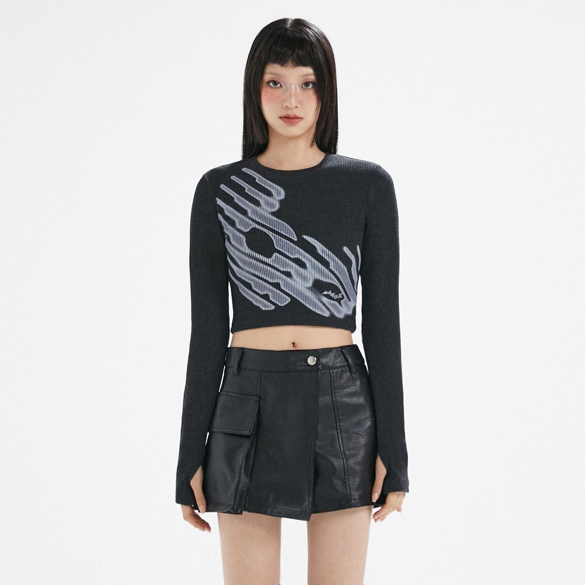 라라폭스(LALAFOX) FOX GRAPHIC PRINTED T-SHIRT CHACHOAL BP3CL002