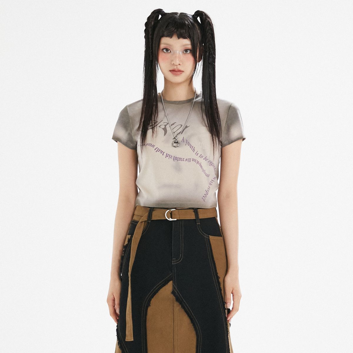 라라폭스(LALAFOX) GRADATION GRAPHIC T-SHIRT BEIGE BP3CH001