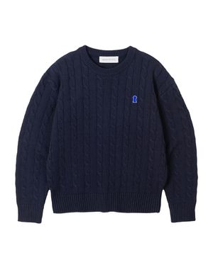 Heavyweight Cable Crew Neck Knit [NAVY]_COOSKT040NAVY