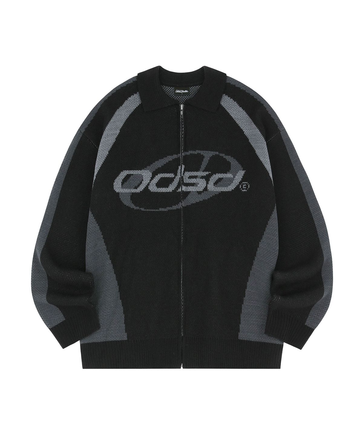 ODD STUDIO◆Jaqurad Oversized Fit Zip-Up Knitwear Cardigan MUSINSA | ODDSTUDIO Jacquard overfit zip-up knit cardigan