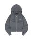 피그먼트 컷오프 후드집업 - LIGHT CHARCOAL