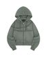피그먼트 컷오프 후드집업 - KHAKI
