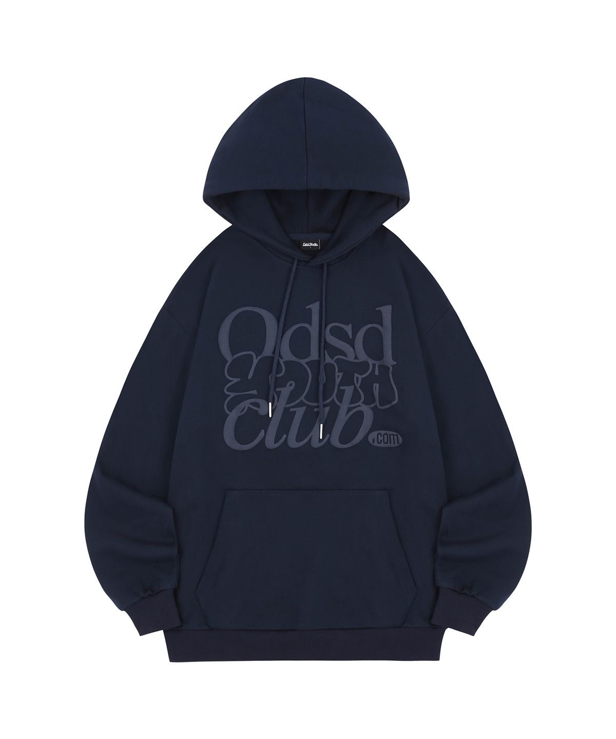 오드스튜디오(ODDSTUDIO) ODSD 엠보싱 로고 오버핏 후드 - NAVY