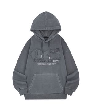 ODSD 피그먼트 데미지 오버핏 후드 - LIGHT CHARCOAL